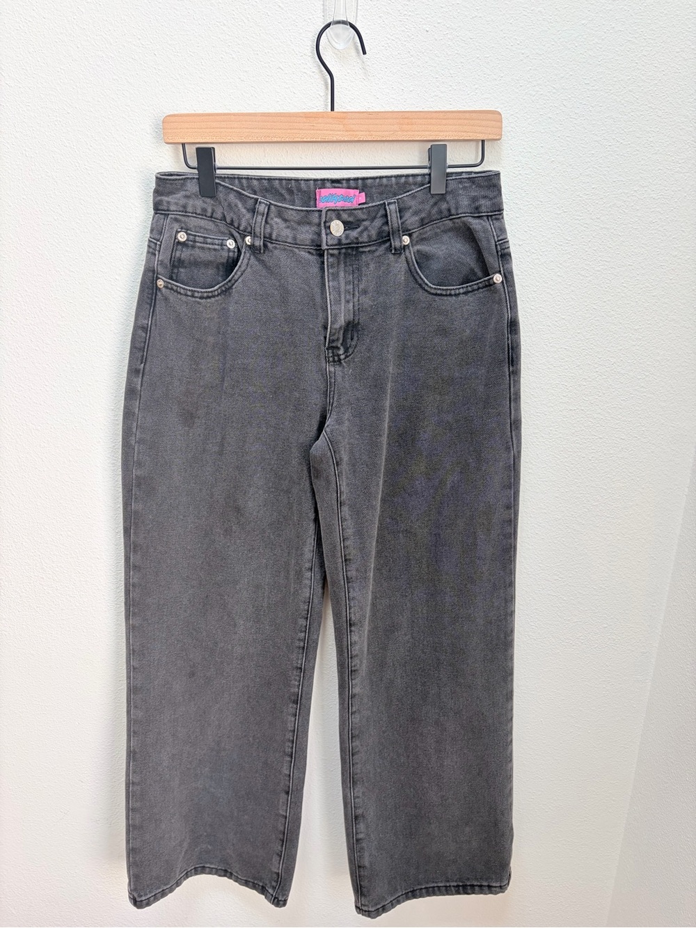 Edikted Wide Leg Jeans Baggy Wide Leg Skater Grunge Streetwear Gray Size Small - Picture 2 of 8